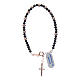 Rosary bracelet in 925 sterling silver with cord in black crystal and cipollino marble and small rosè hematite washers s2
