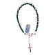 Rosary bracelet in 925 sterling silver with cord in green crystal and cipollino marble and small rosè hematite washers s2