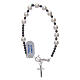Pulsera rosario cable plata 925 bolitas perla y hematites lisa satinada s1