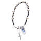 Rosary bracelet in 925 sterling silver with pearls and smooth satinized hematite beads s2