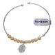 Rosary bracelet in golden 925 sterling silver with diamond beads 5 mm and Our Lady of Miracles medalet s1