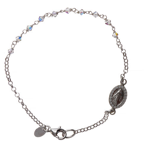 Silber Armband mit transparenten strass Perlen 1