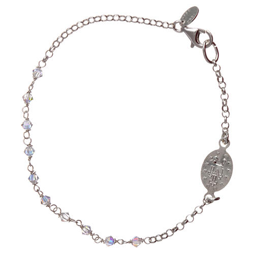 Silber Armband mit transparenten strass Perlen 2