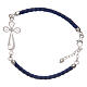 Bracelet in eco leather and filigree cross 925 silver s2