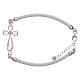Bracelet in white eco-leather and filigree cross 925 silver s2