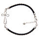 Bracelet in black eco-leather and cross in 925 silver filigree s2