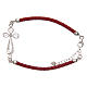 Bracelet in red eco-leather and cross in 925 silver filigree s2