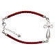 Bracelet in red eco-leather and filigree cross 925 silver s1