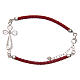 Bracelet in red eco-leather and filigree cross 925 silver s2