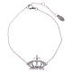 AMEN bracelet in rhodium-plated 925 silver with crown and white rhinestones. s1