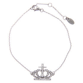 AMEN bracelet in 925 silver with white zirconia cross crown
