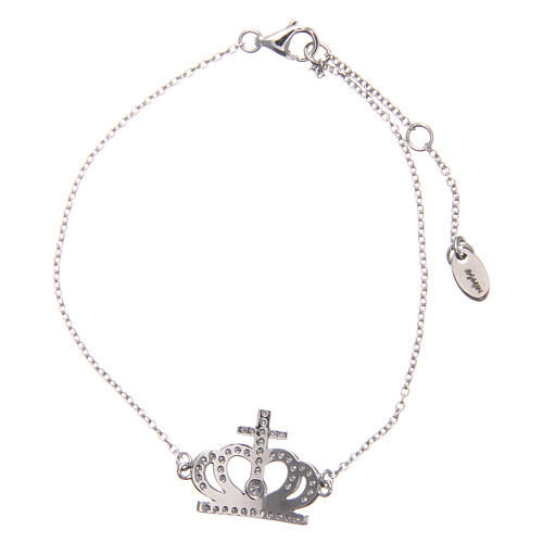 AMEN bracelet in 925 silver with white zirconia cross crown 2