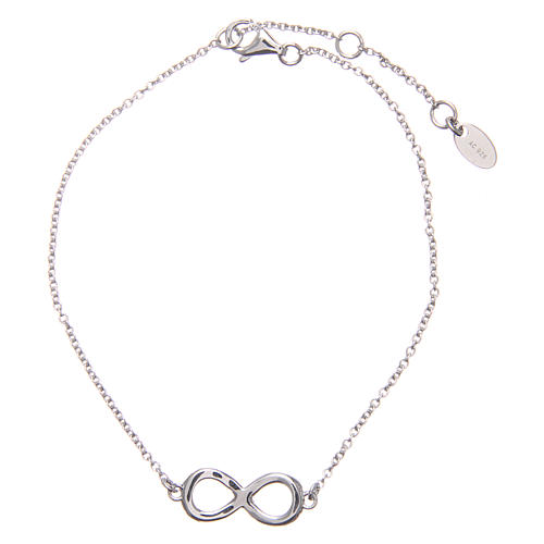 AMEN bracelet in rhodium-plated 925 silver with lemniscate and white rhinestones. 2
