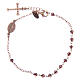 AMEN bracelet in 925 silver rose with medal cross with white zirconia stone s2