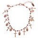 AMEN bracelet in pink 925 silver with cross and medal with Our Lady of Miracles s2