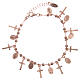 AMEN bracelet in 925 rose silver with cross Mary charms s1