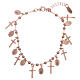 AMEN bracelet in 925 rose silver with cross Mary charms s2