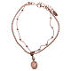 AMEN bracelet in pink 925 silver with black rhinestones and medal with Our Lady of Miracles s2