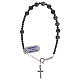 Rosary bracelet in agate and rhodium-plated hematite beads s1