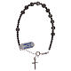 Rosary bracelet in agate and rhodium-plated hematite beads s2