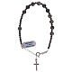 Rosary bracelet in agate with hematite rhodium beads s1