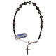 Rosary bracelet in agate with hematite rhodium beads s2