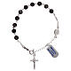 Rosary bracelet with St. Benedict in 925 silver and agate s1