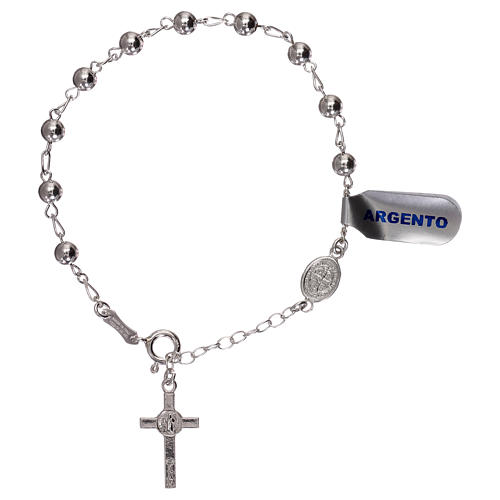 Bracelet chapelet pater St Benoît argent 925 2