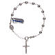 Rosary bracelet with Saint Benedict cross charm, 925 silver s1