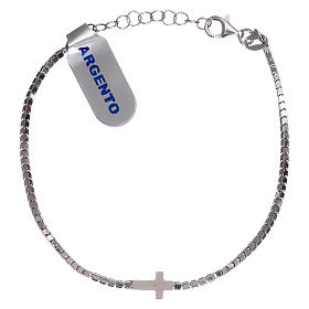 Bracciale croce argento 925 e zirconi bianchi