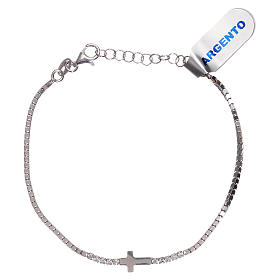 Bracciale croce argento 925 e zirconi bianchi