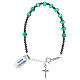 Bracelet croix argent 925 dizainier agate verte s2