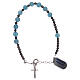 Bracelet with cross of 925 silver and single decade rosary of angelite s2
