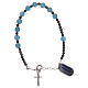 Bracciale croce argento 925 e decina in angelite s2