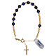Bracelet with gold plated 925 silver cross and lapis lazuli single decade rosary s1
