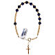 Bracelet with gold plated 925 silver cross and lapis lazuli single decade rosary s2