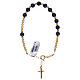 Bracelet croix argent 925 doré et dizainier en lapis-lazuli s2