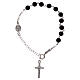 Rosary bracelet with St Benedict's pater, 925 silver and onyx s1