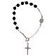 Rosary bracelet with St Benedict's pater, 925 silver and onyx s2