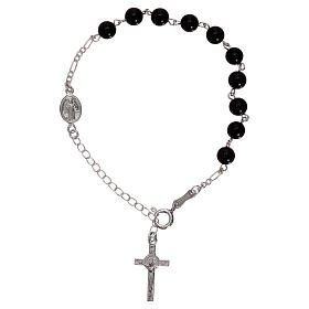 Pulsera rosario pater S. Benito plata 925 y ónix
