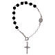 Bracciale rosario pater S. Benedetto argento 925 e onice s2