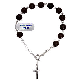 Pulseira dezena prata 925 e ébano