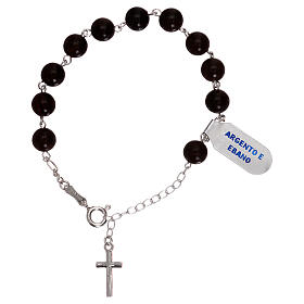 Rosary bracelet in 925 silver and ebony