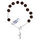 Single decade rosary bracelet of 925 silver, wood beads s1