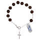 Single decade rosary bracelet of 925 silver, wood beads s2