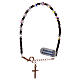 Single decade rosary with crystal rose cross s1
