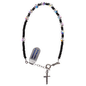 Bracelet with 925 silver cross and white strass