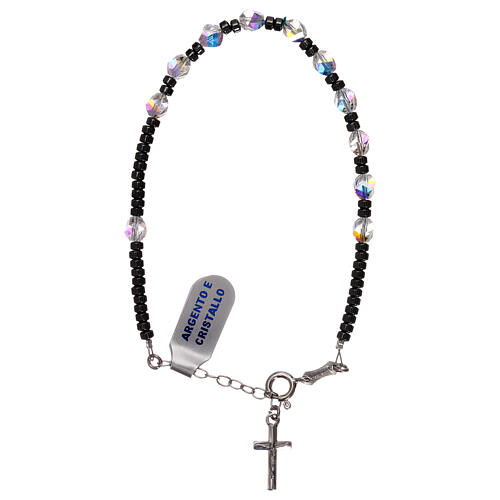Bracelet with 925 silver cross and white strass 1