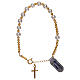 Single decade rosary bracelet of gold plated 925 silver and mother-of-pearl s1