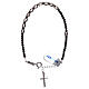 Single decade rosary bracelet, 925 silver cross and grey hematite s1